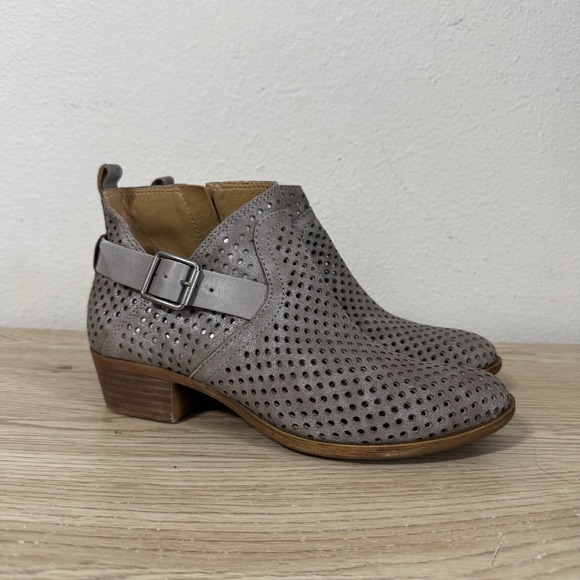 Lucky Brand Shoes - Lucky Brand Silver‎ Gray Leather Mesh Ankle Boots Womens Size 8 M